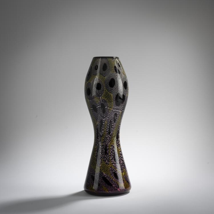 Hauptbild zu Objekt, Vase 'A reazione policrome' (A perle, Leopardo), um 1950, Giulio Radi, A.Ve.M., Murano, 167C 796