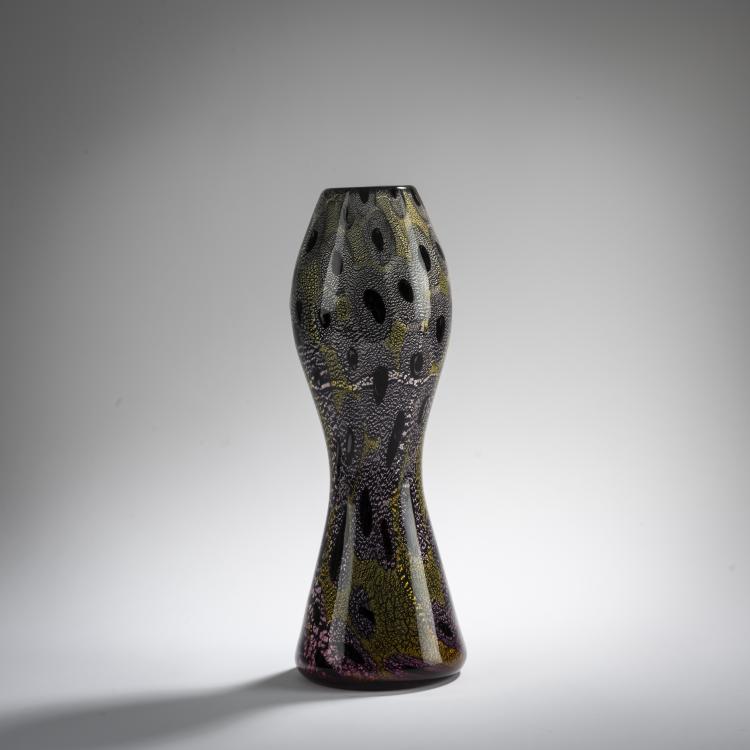 Bild 2 zu Objekt, Vase 'A reazione policrome' (A perle, Leopardo), um 1950, Giulio Radi, A.Ve.M., Murano, 167C 796