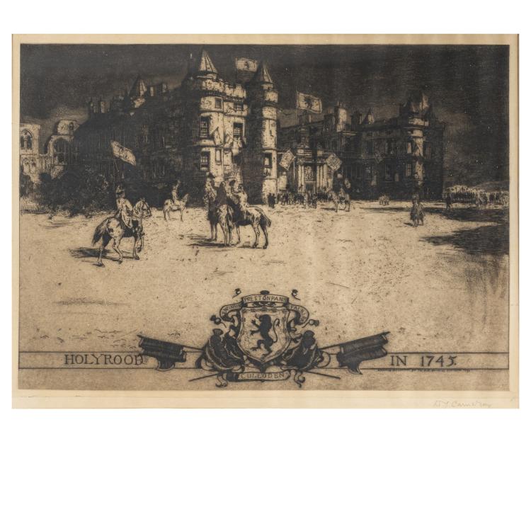 Hauptbild zu Objekt, 'Holyrood House in 1745', 1896, David Young Cameron, 169E 918