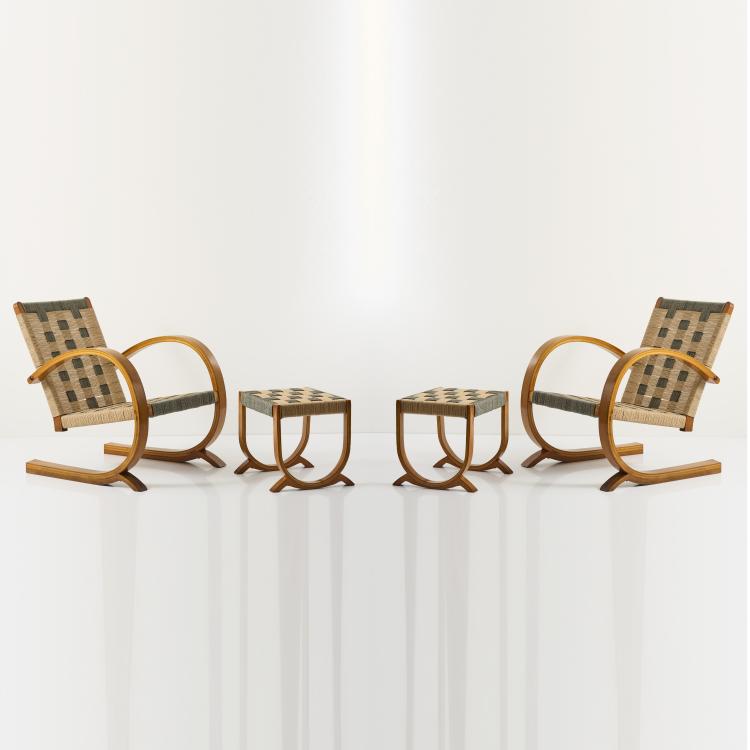 Bild 11 zu Objekt, Zwei Armlehnsessel, zwei Ottomane, 1930er Jahre, Italien, 167A 1