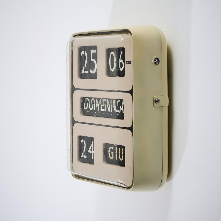 Bild 2 zu Objekt, Electric wall clock 'Cifra' with calendar, c. 1965, Gino Valle, Solari, Udine, 167A 107