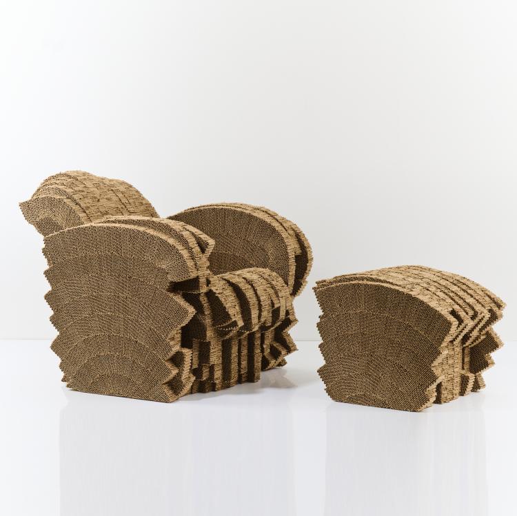 Bild 3 zu Objekt, 'Little Beaver' armchair with ottoman, 1980, Frank O. Gehry, Vitra Design, Weil am Rhein, 167B 583