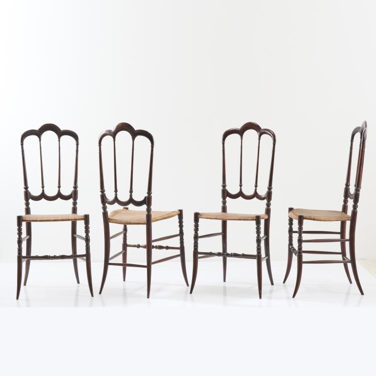Hauptbild zu Objekt, Four 'Chiavari' chairs, 1940/50s, Colombo Sanguineti (attributed), Sanguineti, Fratelli, Chiavari (zugeschrieben/attributed), 167A 21