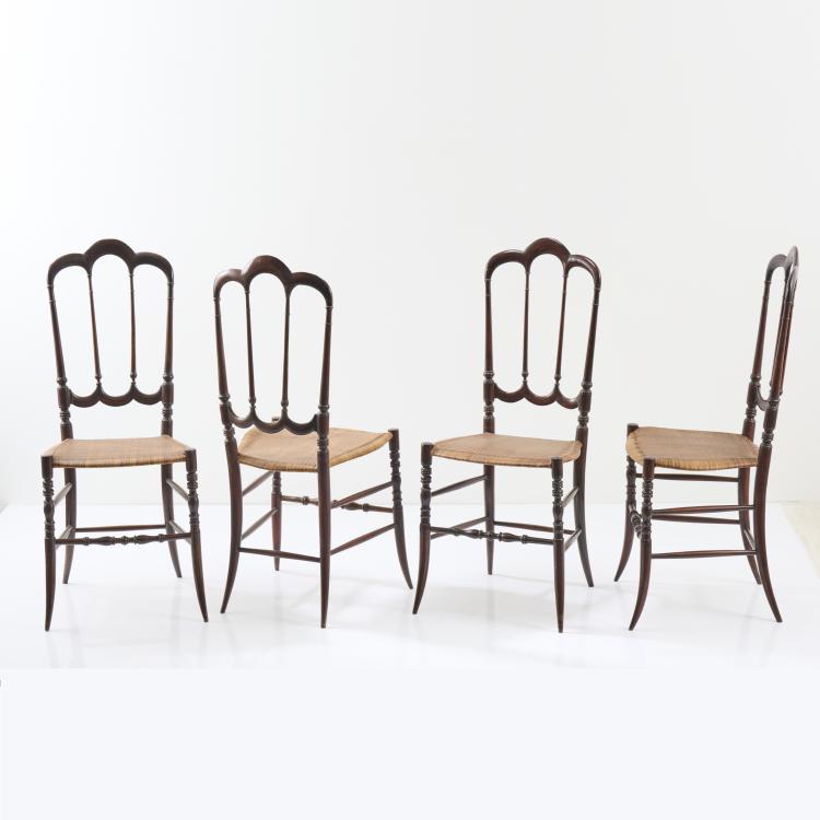 Bild 1 zu Objekt, Four 'Chiavari' chairs, 1940/50s, Colombo Sanguineti (attributed), Sanguineti, Fratelli, Chiavari (zugeschrieben/attributed), 167A 21