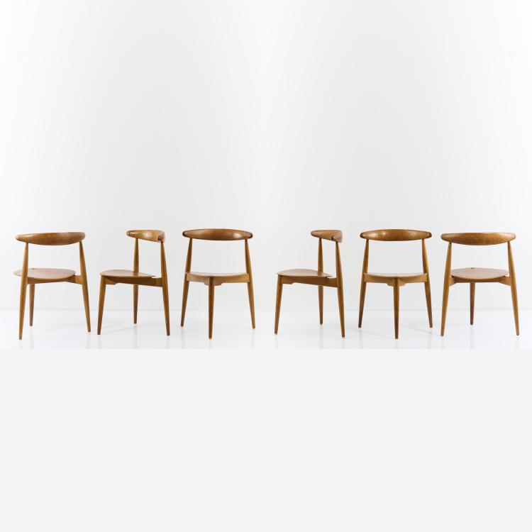 Hauptbild zu Objekt, Six 'FH 4103' chairs, 1952, Hans J. Wegner, Fritz Hansen, Aller&ouml;d, 167B 463