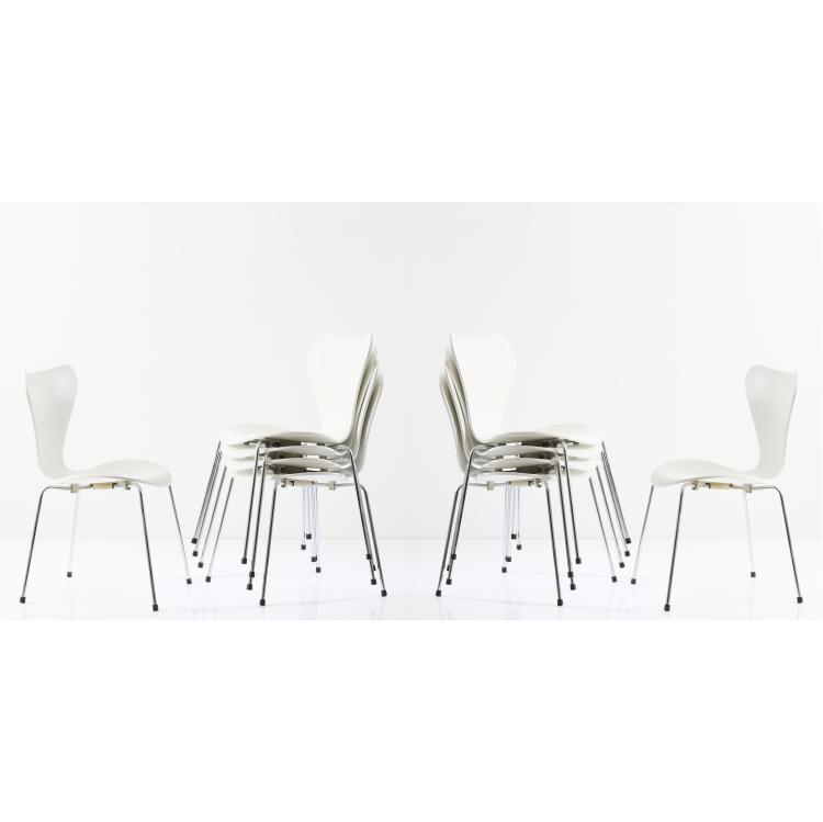 Bild 5 zu Objekt, Zehn St&uuml;hle '3107', 1955, Arne Jacobsen, Fritz Hansen, Aller&oslash;d, 167B 490