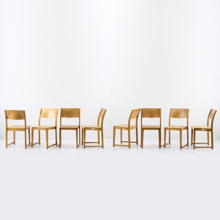Bild 3 zu Objekt, Eight 'Orkesterstolen' stacking chairs, 1932, Sven Markelius, Svenska M&ouml;belfabrikerna, Bodafors., 167B 373