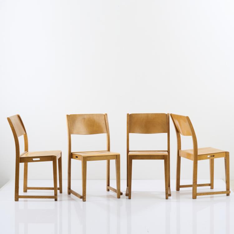 Bild 4 zu Objekt, Eight 'Orkesterstolen' stacking chairs, 1932, Sven Markelius, Svenska M&ouml;belfabrikerna, Bodafors., 167B 373