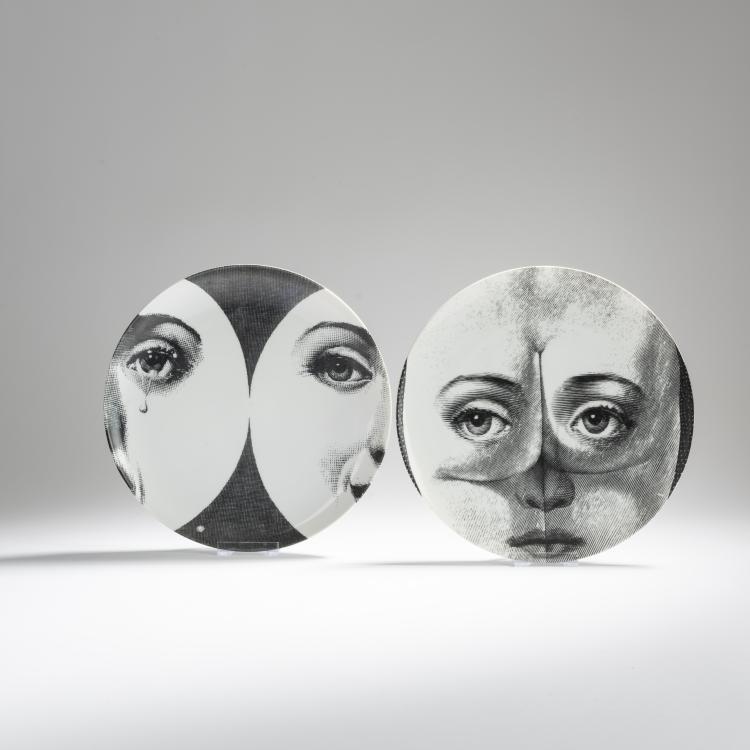 Hauptbild zu Objekt, Two 'Tema e Variazioni' plates, 1980s, Piero Fornasetti, Fornasetti, Mailand, 167A 132
