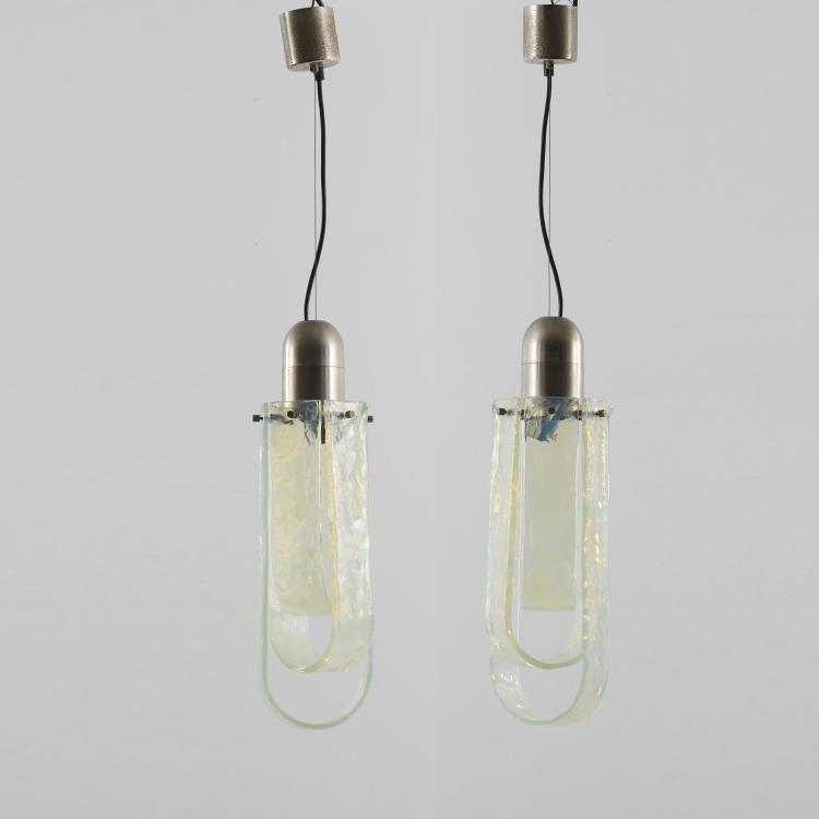 Hauptbild zu Objekt, Two ceiling lights, 1960s, Carlo Nason, Mazzega, A.V., Murano, 167A 206