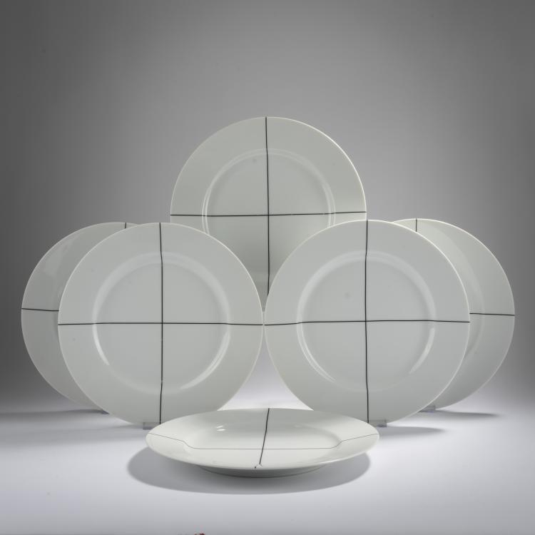 Bild 2 zu Objekt, Six 'Signature black' plates, 1993, Richard Meier, Swid Powell, New York, 167B 397