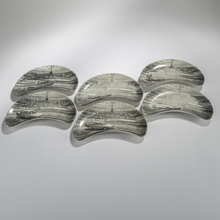 Bild 2 zu Objekt, Sechs Beilagenteller 'Fiat', 1960er Jahre, Piero Fornasetti, Fornasetti, Mailand, 167A 130