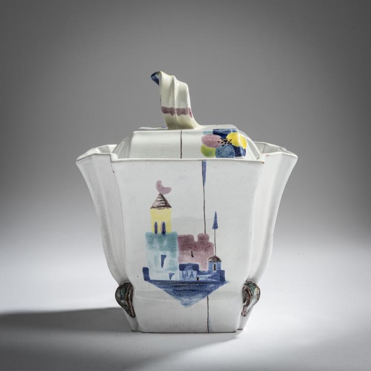 Bild 1 zu Objekt, Deckelgef&auml;&szlig;, 1921, Hilde Jesser, Wiener Werkst&auml;tte, 168B 500