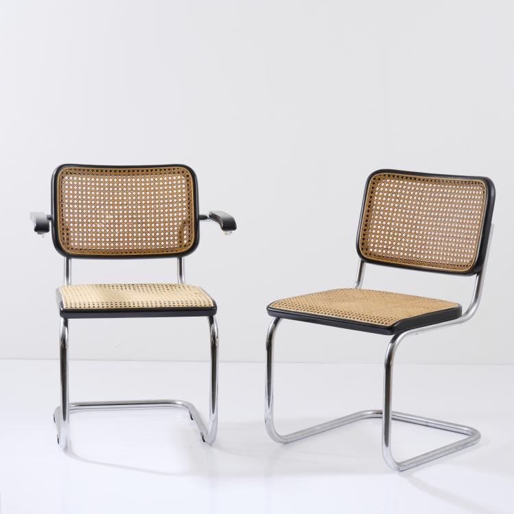 Bild 1 zu Objekt, Six 'B 64 - Cesca' chairs and one armchair, 1928, Marcel Breuer, Thonet, Frankenberg, 167B 346