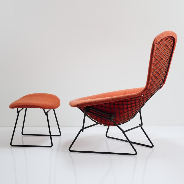Bild 2 zu Objekt, 'Bird Chair' armchair with ottoman, 1950, Harry Bertoia, Knoll International, New York, 167B 458