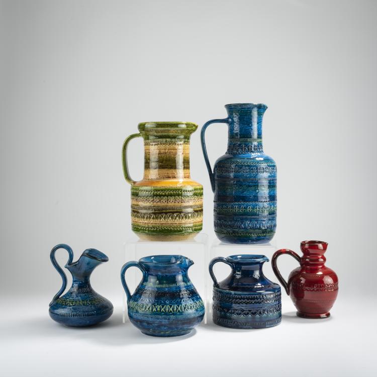 Hauptbild zu Objekt, Six jugs, 1950s, Aldo Londi, Bitossi, Montelupo, 167A 94