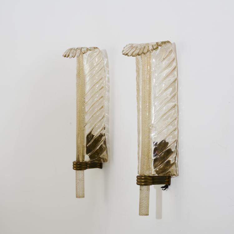 Bild 1 zu Objekt, Two wall lights, 1940s, Barovier & Toso, Murano, 167A 11