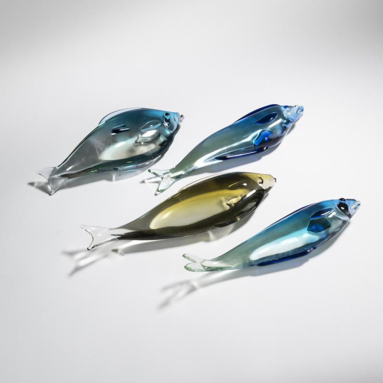 Hauptbild zu Objekt, Vier Fische, um 1965, Ermanno Nason, Cenedese, Gino, Murano, 167C 790