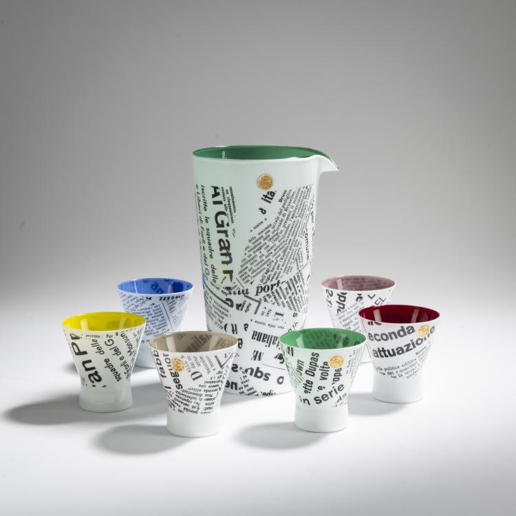 Hauptbild zu Objekt, Jug with six cups, c. 1960, Murano, 167C 813