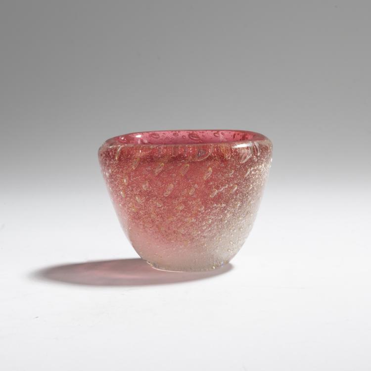 Hauptbild zu Objekt, Schale 'Sommerso a bollicine', um 1935, Carlo Scarpa, Venini & C., Murano, 167C 645