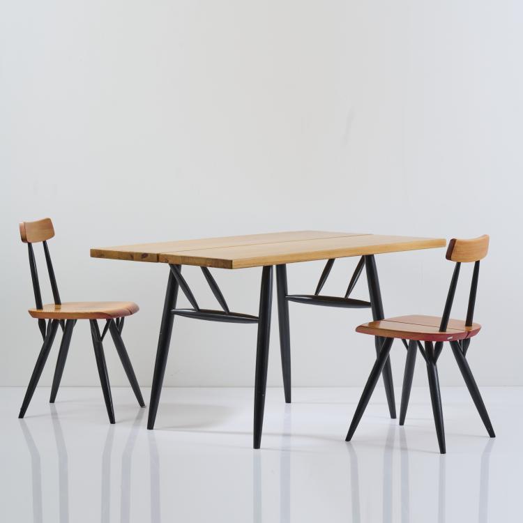 Bild 1 zu Objekt, 'Pirkka' table and two chairs, 1954/55, Ilmari Tapiovaara, Laukaan Puu Ltd., Helsinki, 167B 489