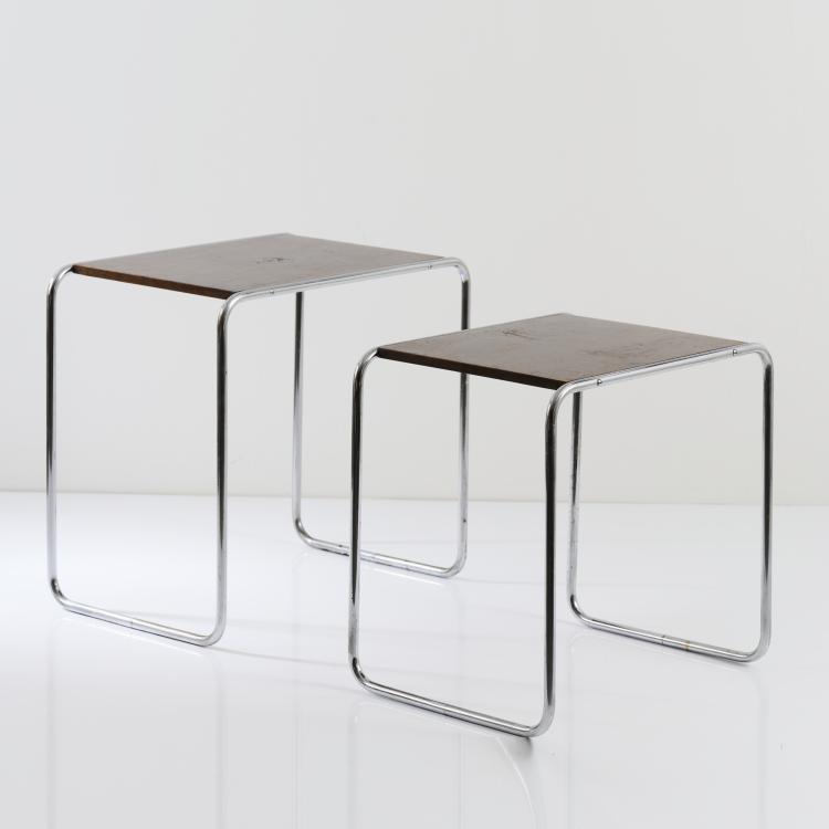 Hauptbild zu Objekt, Two 'B 9' side tables, 1925/26, Marcel Breuer, Thonet, Frankenberg, 167B 347