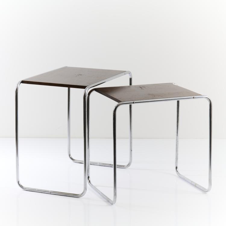 Bild 1 zu Objekt, Two 'B 9' side tables, 1925/26, Marcel Breuer, Thonet, Frankenberg, 167B 347