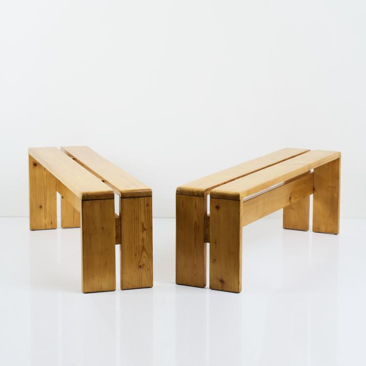 Bild 1 zu Objekt, Zwei B&auml;nke 'Les Arcs', um 1968, Charlotte Perriand, Frankreich, 167B 538