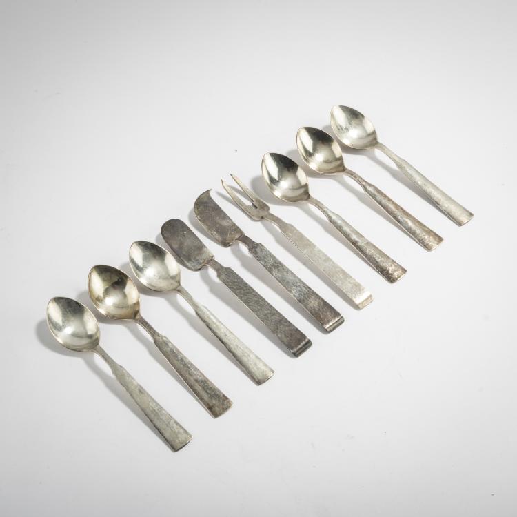 Hauptbild zu Objekt, Three serving pieces and six teaspoons, 1950s, Willi Stoll, Stoll, Willi, Leipzig, 168B 432