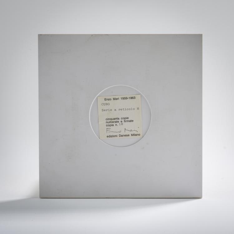 Bild 3 zu Objekt, 'Deformazione ottico-dinamica - Cubo Serie a reticolo H', 1959-1963, Enzo Mari, Danese, Mailand, 167A 140