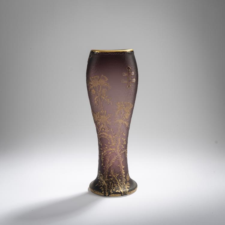 Hauptbild zu Objekt, Tall vase 'Chardons de Lorraine', c. 1896, Daum Fr&egrave;res, Nancy, 168A 35