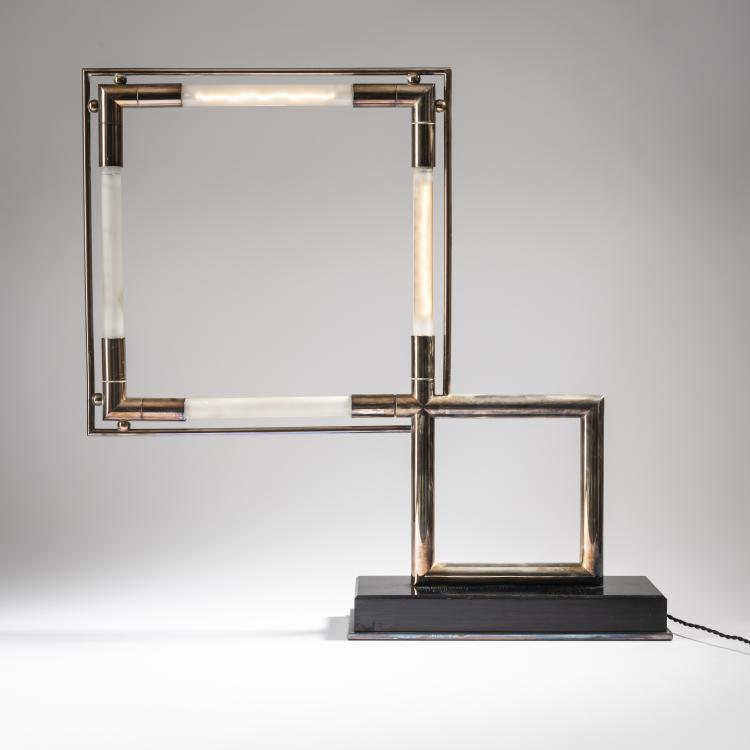 Bild 1 zu Objekt, 'Quadro' table light, c. 1928, Jacques Adnet, Frankreich, 167B 341
