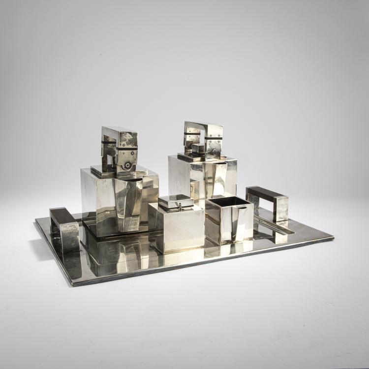 Hauptbild zu Objekt, Six-piece coffee and tea service 'Kubus', 1990s, Markus Engert, Engert, Markus, W&uuml;rzburg, 169C 524