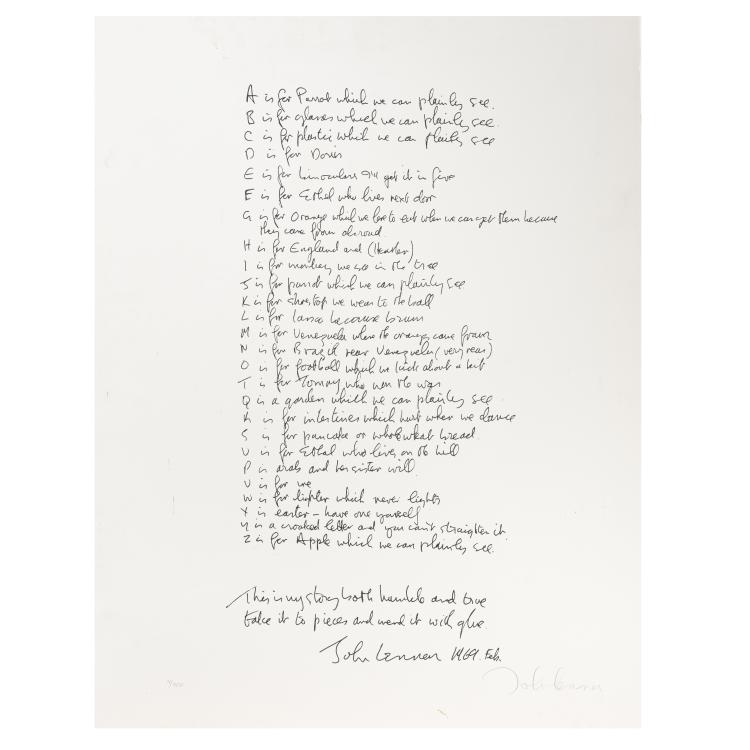 Hauptbild zu Objekt, 'This is my Story', 1969, John Lennon, Curwen Studio, London, 169E 993