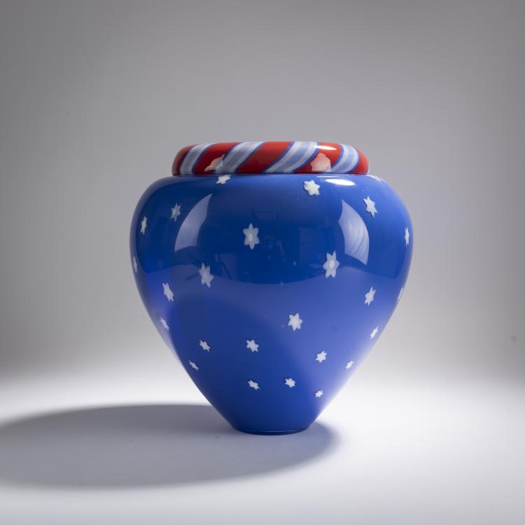 Hauptbild zu Objekt, Vase 'American Flag', 1984, Lino Tagliapietra,Marina Angelin, Effetre International, Murano, 167C 728