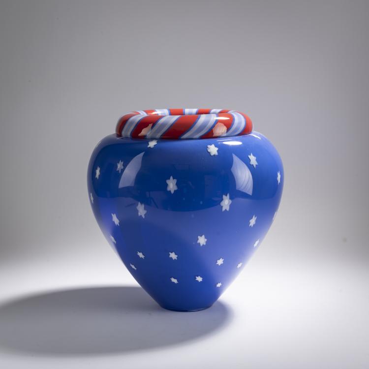 Bild 1 zu Objekt, Vase 'American Flag', 1984, Lino Tagliapietra,Marina Angelin, Effetre International, Murano, 167C 728