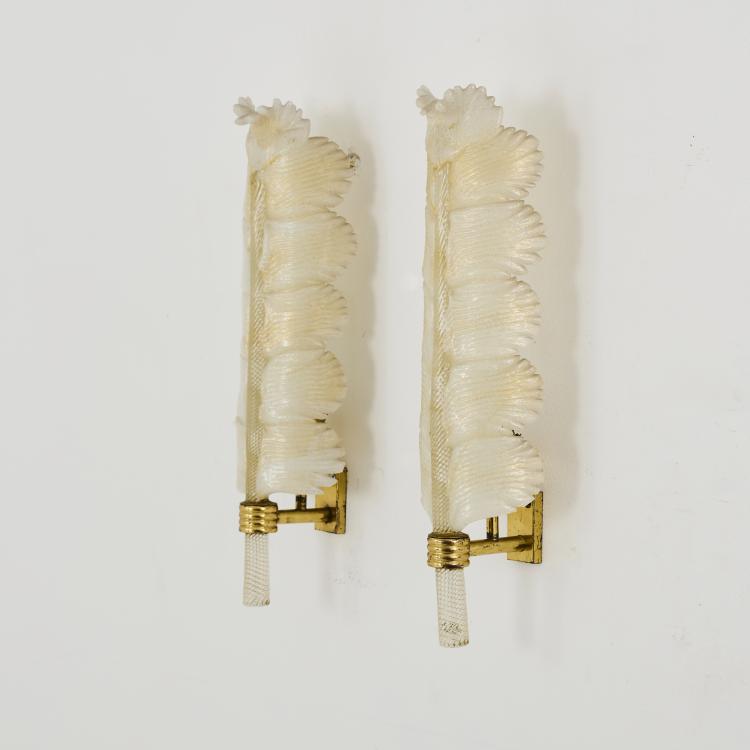 Hauptbild zu Objekt, Two 'Pulegoso' wall lights, 1940s, Barovier & Toso, Murano, 167A 10