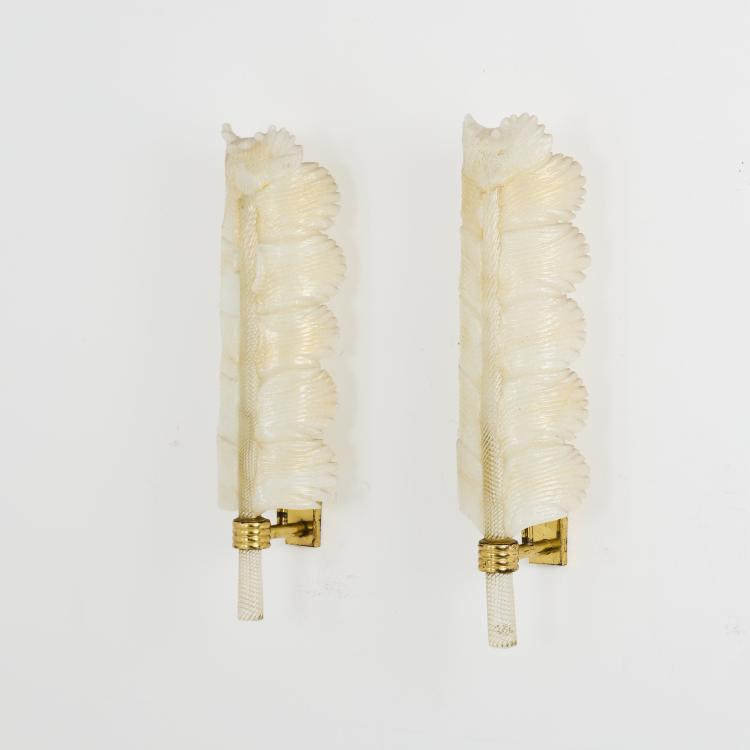 Bild 1 zu Objekt, Two 'Pulegoso' wall lights, 1940s, Barovier & Toso, Murano, 167A 10
