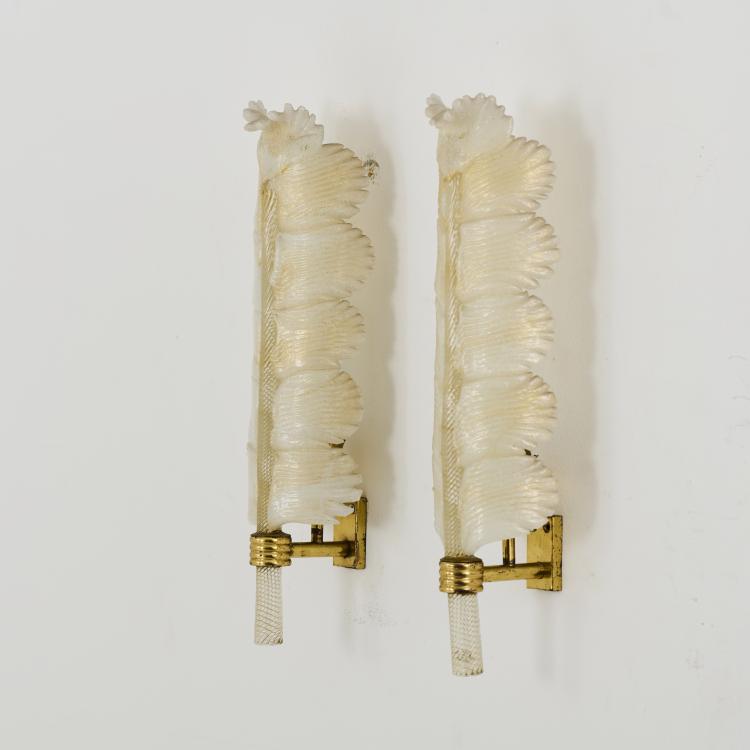 Bild 2 zu Objekt, Two 'Pulegoso' wall lights, 1940s, Barovier & Toso, Murano, 167A 10
