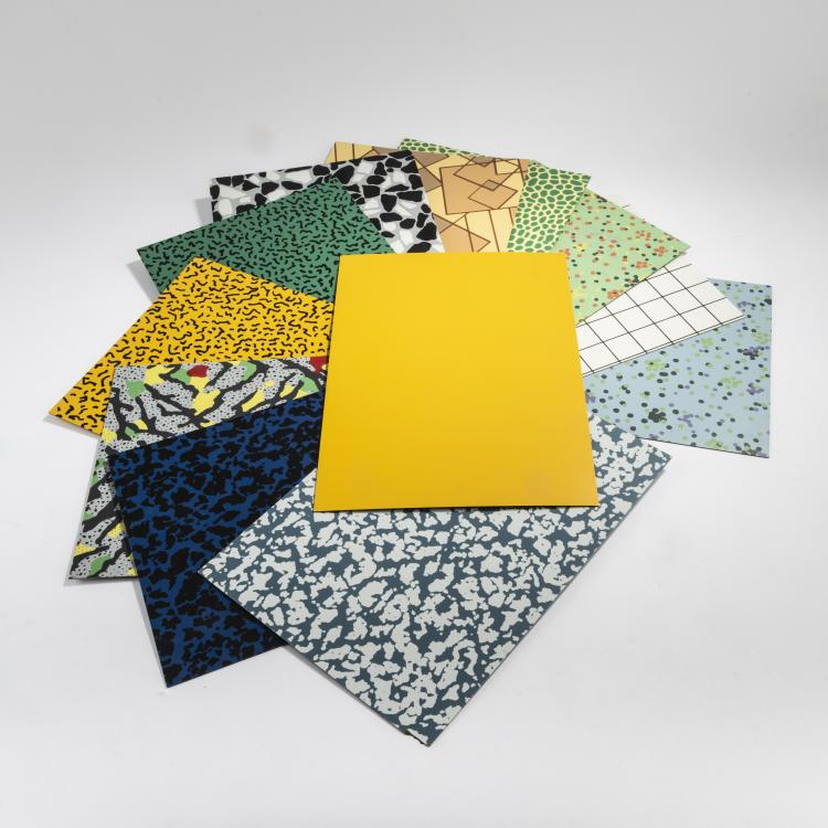 Bild 1 zu Objekt, Zw&ouml;lf Laminatmusterentw&uuml;rfe, Anfang 1980er Jahre, Paola Navone,Ettore Sottsass, Superstudio, Abet Laminati, Mailand, 169C 549