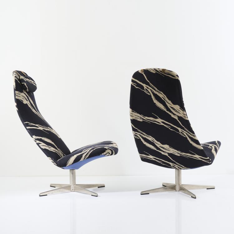 Bild 1 zu Objekt, Zwei Sessel 'Contourette Roto', 1958, Alf Svensson (zugeschrieben), Dux, Malm&ouml;, 169C 615