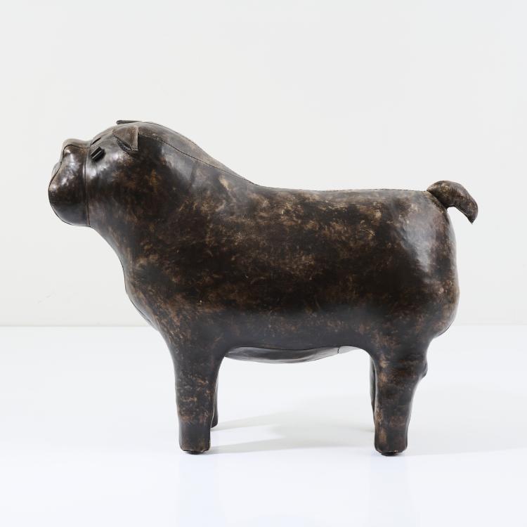 Hauptbild zu Objekt, 'Boxer' foot stool, 1960/70s, Dimitri Omersa, Omersa & Co., Lincolnshire; Vertrieb: Abercrombie & Fitch, USA ; Svenskt Tenn, Stockholm, 167B 535