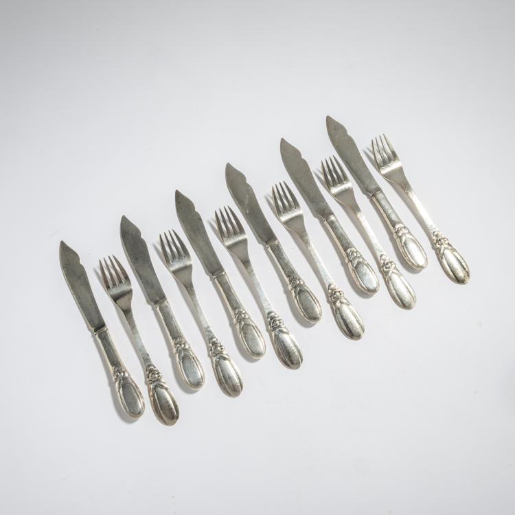 Hauptbild zu Objekt, Fish silverware '16', c. 1915, Nielsen, Evald, Kopenhagen, 168B 426