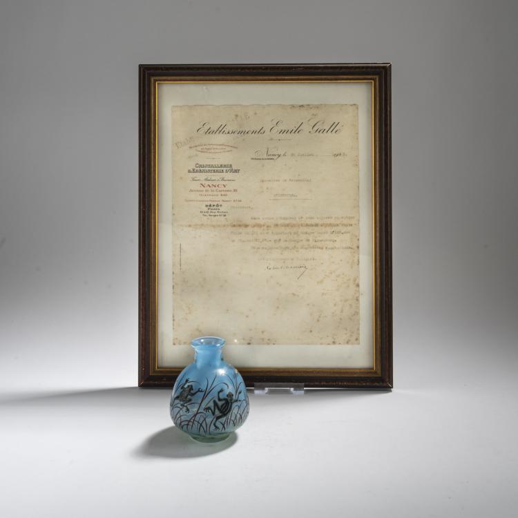 Hauptbild zu Objekt, Seltene 'Clair de Lune'-Vase 'Grenouilles, Libellule', wohl um 1920, Emile Gall&eacute;, Gall&eacute;, Nancy, 168A 99