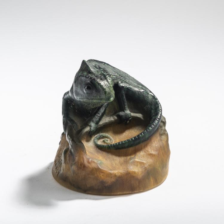 Hauptbild zu Objekt, Briefbeschwerer 'Cam&eacute;l&eacute;on', 1920er Jahre, Henri Berg&eacute;, Walter, Amalric, Nancy, 168A 251