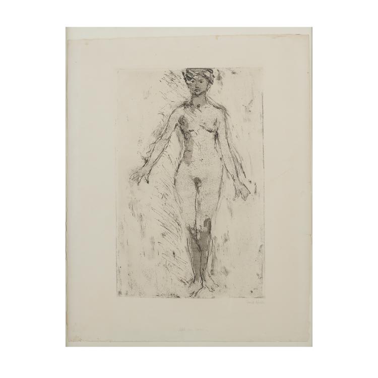 Hauptbild zu Objekt, 'Akt in Vorderansicht (Akt von vorn)', 1908, Emil Nolde, 169E 926