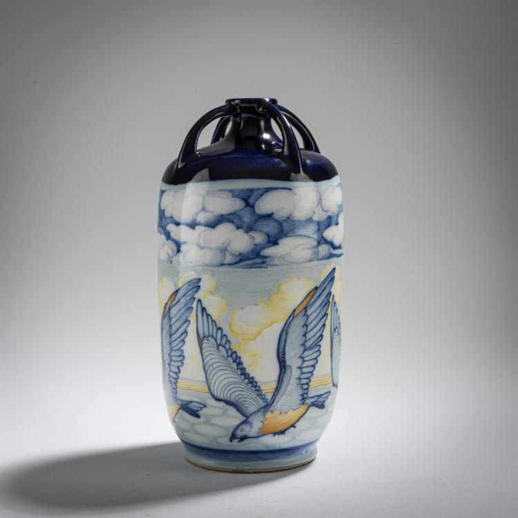 Hauptbild zu Objekt, Vase with handles 'Uccelli', 1897-1907, Galileo Chini, Arte della Ceramica, Florenz, 168B 504