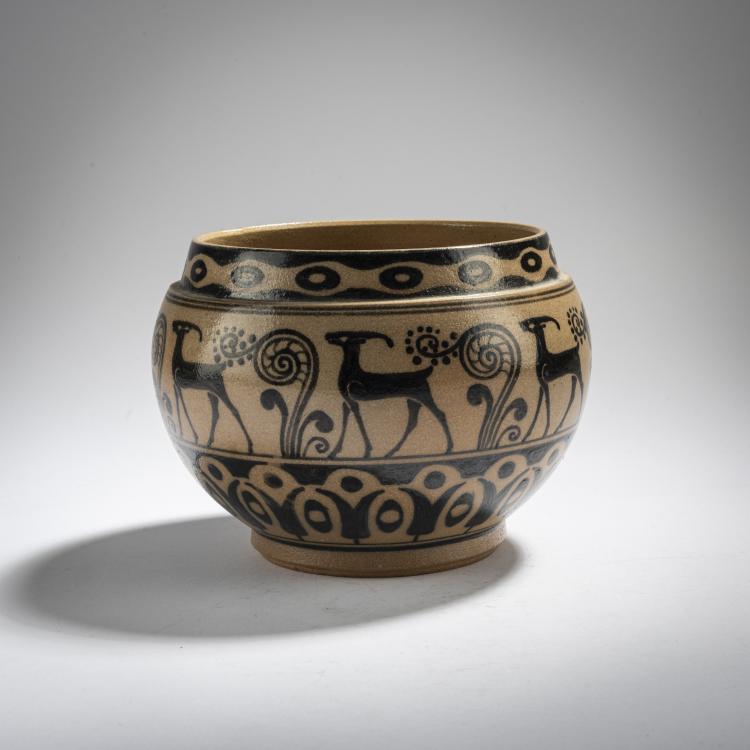Hauptbild zu Objekt, Small planter 'con Antilopi', 1906-19, Galileo Chini, Fornaci San Lorenzo, Mugello, 168B 506