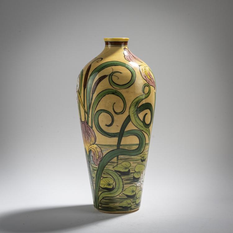 Bild 1 zu Objekt, Vase 'Seenlandschaft mit Storch', um 1900, Italien, 168B 507