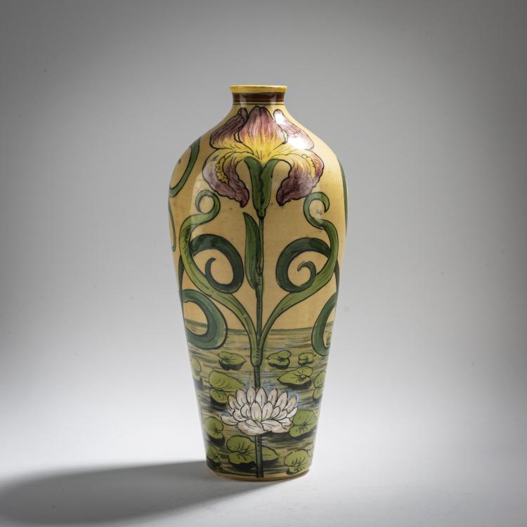 Bild 2 zu Objekt, Vase 'Seenlandschaft mit Storch', um 1900, Italien, 168B 507